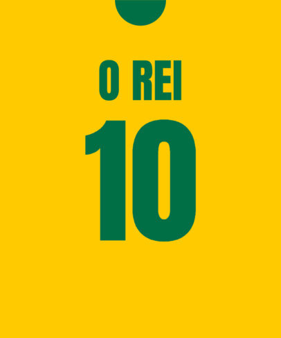 Soccer T-Shirt Design Maker Featuring the Brazilian Team Colors in Reference to Pelé 5101i-5296