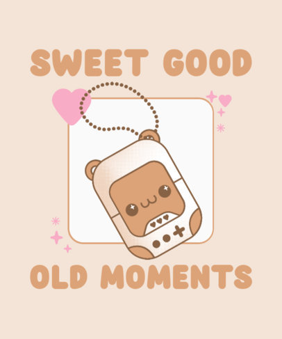 T-Shirt Design Generator Featuring a Kawaii-Style Gaming Device Inspired by Tamagotchi 5286b