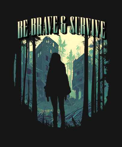 Gaming T-Shirt Design Creator Featuring an AI Graphic Inspired by The Last of Us