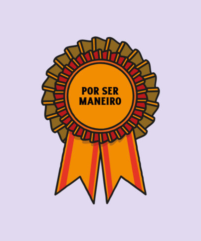 T-Shirt Design Template Featuring a Ribbon with a Funny Quote