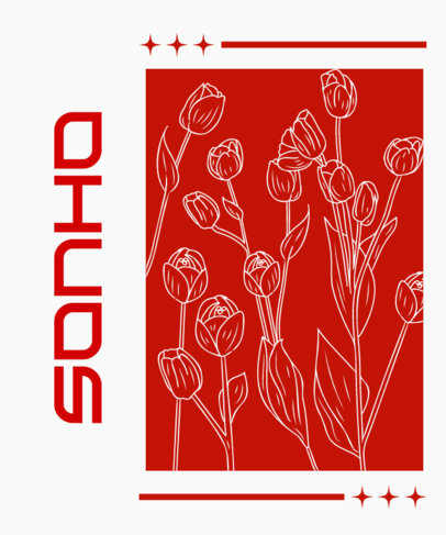 T-Shirt Design Maker Featuring a Urban Theme and Flower Illustrations