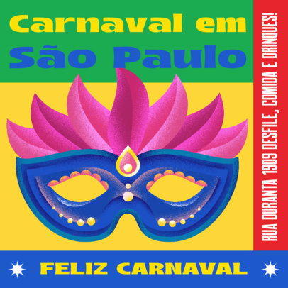 Carnival-Themed Instagram Post Maker Featuring a Colorful Mask
