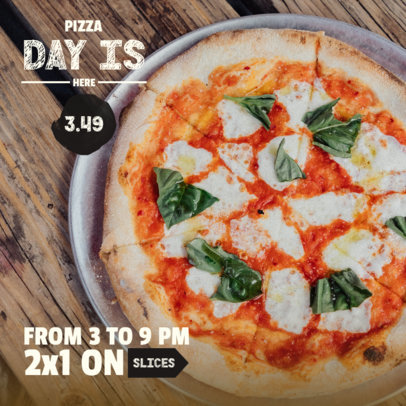 Pizza Day Instagram Post Creator for Free-Slice Promo Offer