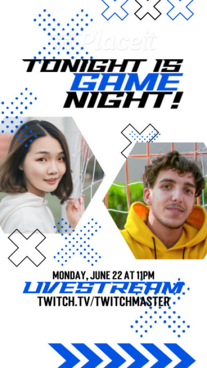 Instagram Story Video Maker for a Twitch Live Stream Promo