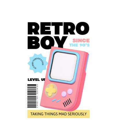 T-Shirt Design Template Featuring 3D Retro Graphics