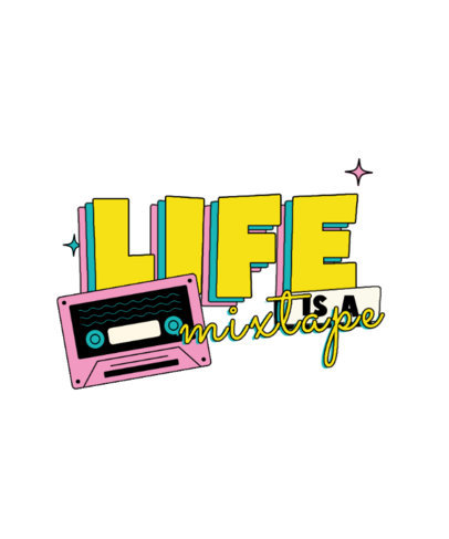 90s Nostalgia-Themed T-Shirt Design Maker Featuring a Mixtape Graphic