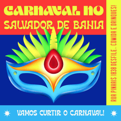 Colorful Instagram Post Generator to Promote a Brazilian Carnival