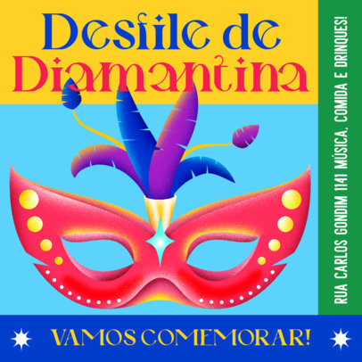Illustrated Instagram Post Template for a Brazilian Festival 