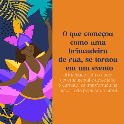 Instagram Post Template Featuring an Illustration of a Carnival Dancer