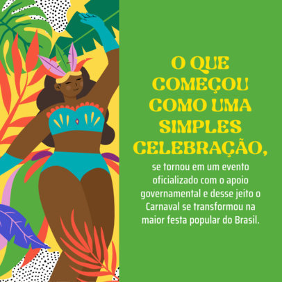 Brazilian Carnival-Themed Instagram Post Generator with an Illustrated Samba Dancer