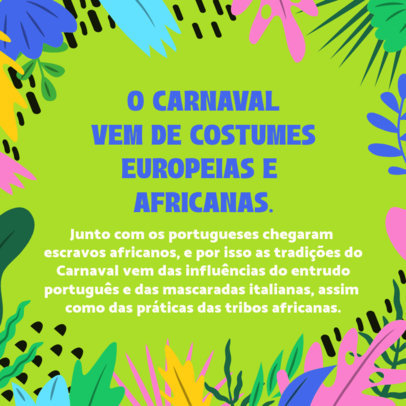Instagram Post Creator with Brazilian Carnival Roots Curiosities