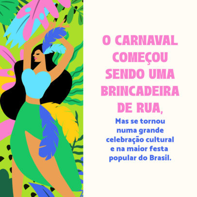 Instagram Post Creator Featuring a Brazilian Dancer in a Carnival Costume