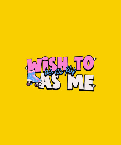 Nostalgic 90s-Themed T-Shirt Design Maker Featuring a Quote and a Roller Skate Icon