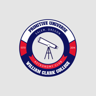 Astronomy Club Logo Creator Featuring a Telescope Graphic