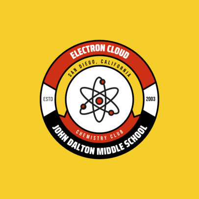 Logo Template for a Chemistry Club Featuring an Atom Icon