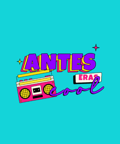 T-Shirt Design Maker Featuring a 90s Nostalgia Theme