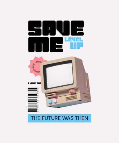 T-Shirt Design Generator Featuring a 3D Retro Computer Graphic