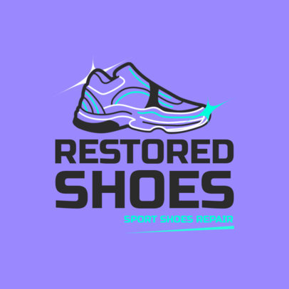 Sneaker Cleaning Service Logo Template with a Shiny Shoe Graphic