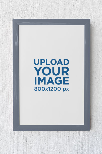 Art Print Mockup Featuring a White Wall