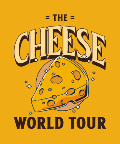 T-Shirt Design Creator for a Parody World Tour Featuring an Illustrated Cheese Graphic