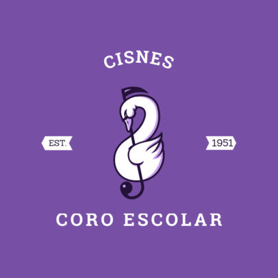 Logo Maker for a School Music Choir Featuring a Swan Graphic 5631d