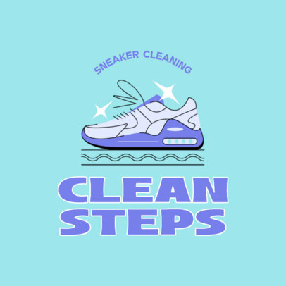 Logo Template for a Sneaker Cleaning Business Featuring a Clean Shoe