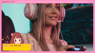 Twitch Webcam Overlay Maker for Gamers Featuring Cute Graphics 5316