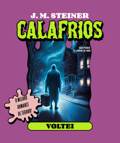 Horror T-Shirt Design Template Featuring a Goosebumps-Inspired Graphic and an AI-Generated Theme 5634c