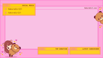 Twitch Overlay Design Maker Featuring Cute Kawaii Graphics