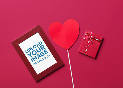 Art Print Mockup Featuring a Valentine's Day-Themed Setting m31825 r-el2