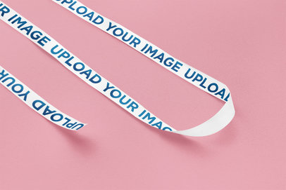 Ribbon Mockup Featuring a Customizable Background