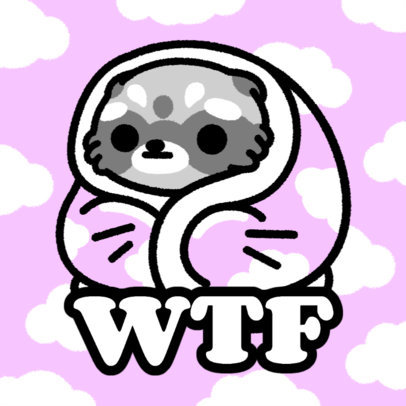 Twitch Emote Maker Featuring an Illustrated Raccoon With a Blanket