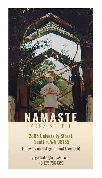 Yoga Teacher Business Card Maker with Photo