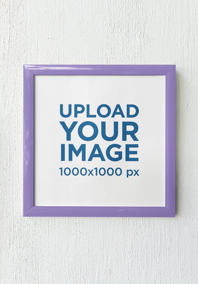 Mockup of a Squared Art Print Placed on a Wall