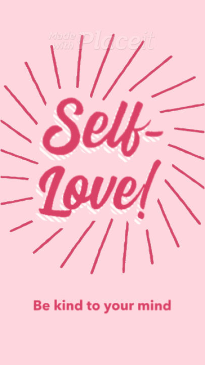 Instagram Story Template Featuring an Animated Self-Love Quote with Sparkling Graphics