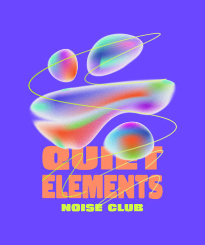 T-Shirt Design Template Featuring Gradient Color Bubbles and a Phrase