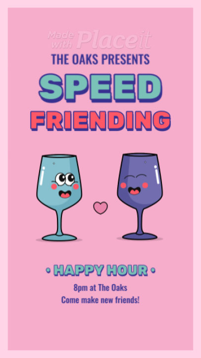 Speed Dating Instagram Story Video Maker Featuring Two Cute Cartoonish Glasses