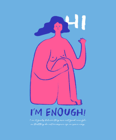 T-Shirt Design Maker Featuring Women's Illustrations with Empowering Quotes 5945