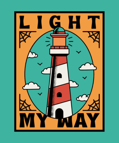 T-Shirt Design Maker Featuring a Lighthouse with a Motivational Quote