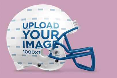Mockup of a Football Helmet Lying on a Customizable Background