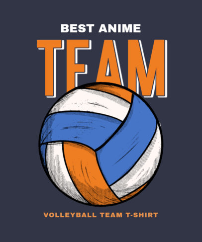 Haikyuu-Inspired T-Shirt Design Generator Featuring an Illustrated Volleyball