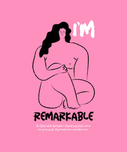 T-Shirt Design Creator Featuring a Feminist Quote with a Woman Illustration 5945a