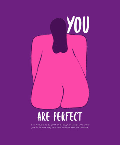 Feminist-Themed T-Shirt Design Maker Featuring an Illustrated Woman's Body 5945d