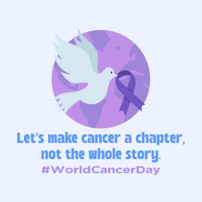 World Cancer Day Awareness Instagram Post Maker With a Dove Icon