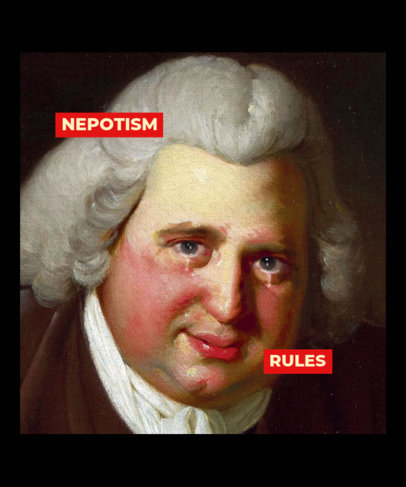 T-Shirt Design Creator Featuring a Classical Painting With a Nepo Baby Quote