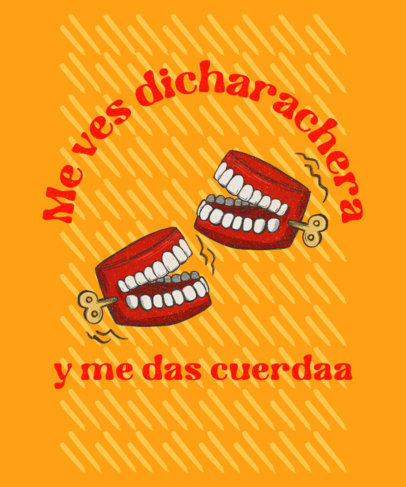 Illustrated T-Shirt Design Maker Featuring a Mexican Popular Quote
