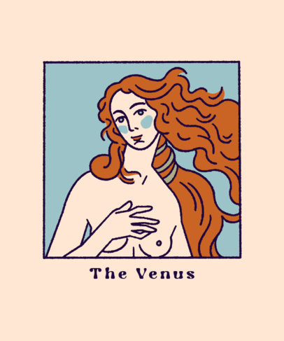 Illustrated T-Shirt Design Generator Featuring a Popular Paint by Botticelli 5646a