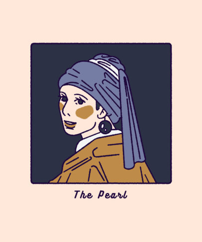 T-Shirt Design Maker Featuring a Popular Doodle Artwork by Vermeer 5646d