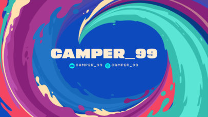 Twitch Banner Creator Featuring a Gamer Name and Colorful Aesthetic 5318f