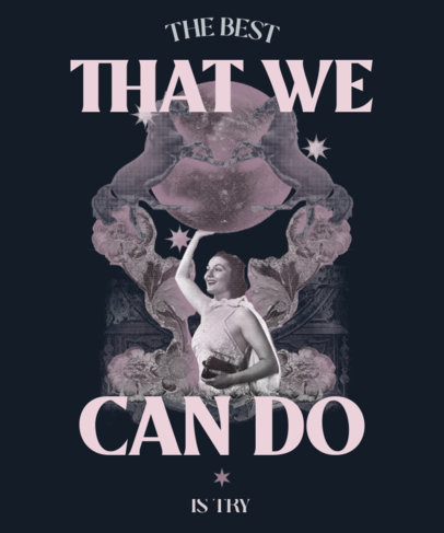 Streetwear T-Shirt Design Template Featuring Halftone Graphics 5321c